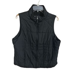 Althletic Works Woman Women’s Size 1X Black Quilted Zip Up Vest Pockets